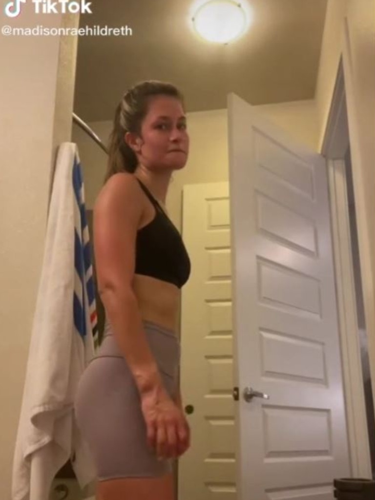 Woman discovers nude gym short trend show crotch sweat
