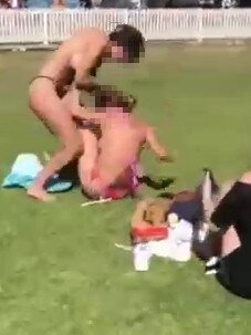 The girl in the black bikini has been spoken to by police. Picture: Supplied