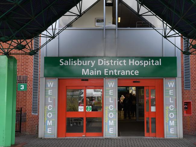 Salisbury District Hospital in Salisbury, southern England, where Charlie Rowley was treated. Picture: AFP