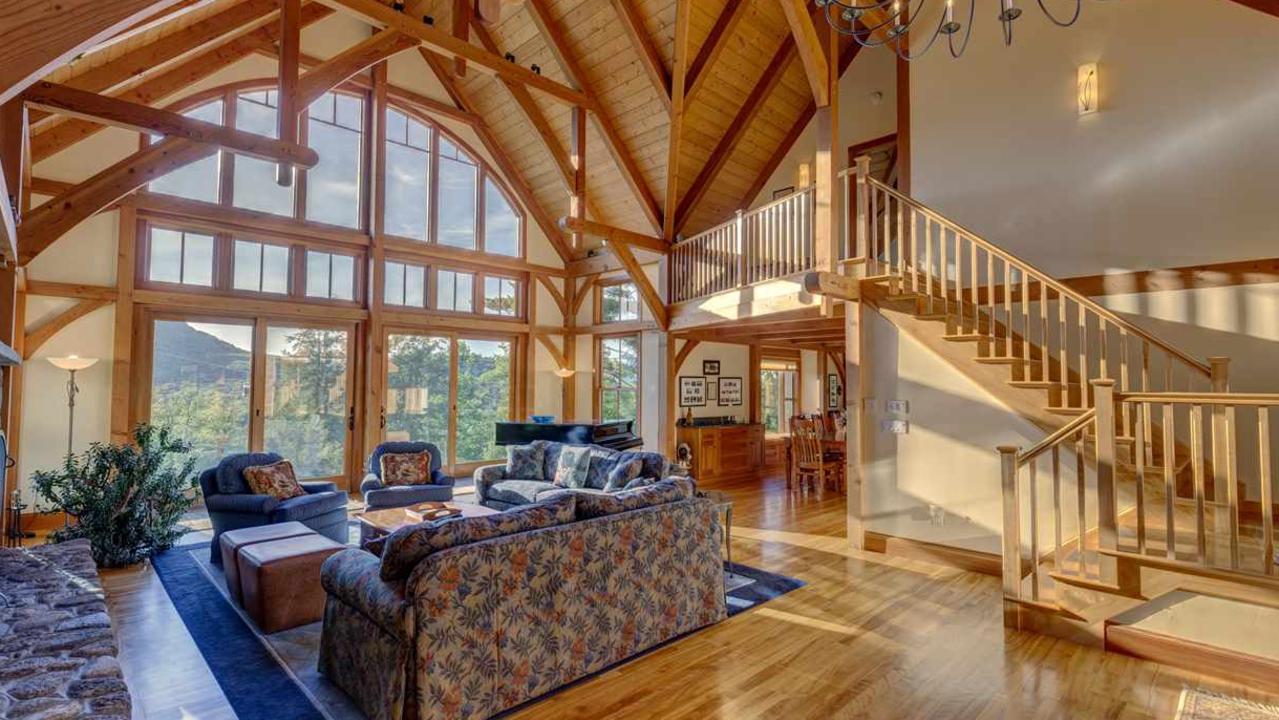 A real estate listing describes a ‘stunning custom timber design frame home’. Picture: Supplied