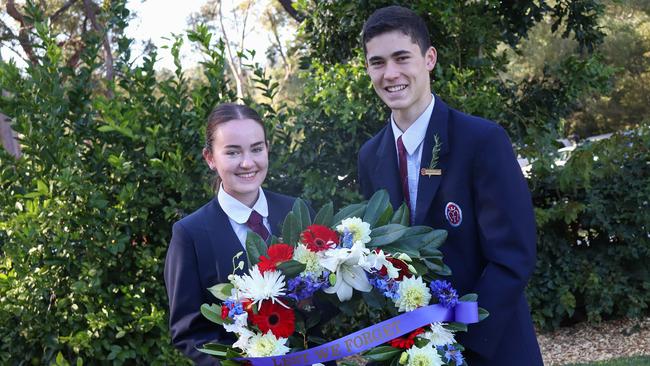 School captains Aisling Collins and Braith Sandy