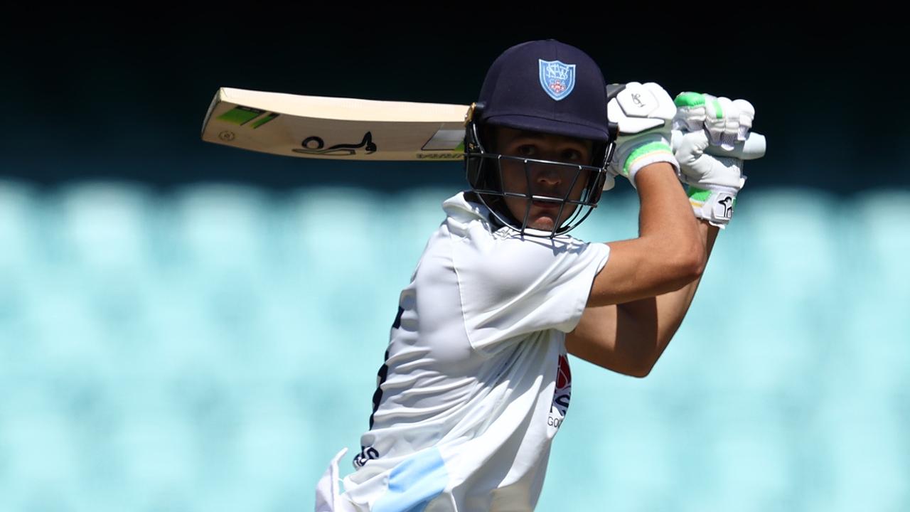 Sam Konstas batted more conventionally for NSW in the second innings but still only made 17. Picture: Jason McCawley/Getty Images