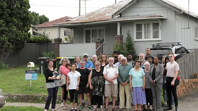 Residents protest outside 5 Campbell St, Northmead following a DA for a 40 room boarding house.