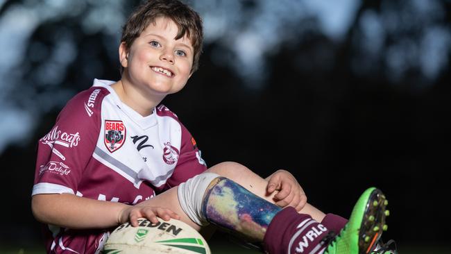Footy-mad Eli Healy was allegedly “excluded” from playing with his mates when his team moved from tag to tackle rugby .Picture Thomas Lisson
