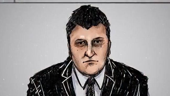 A court sketch of Fisher. Picture: 7News