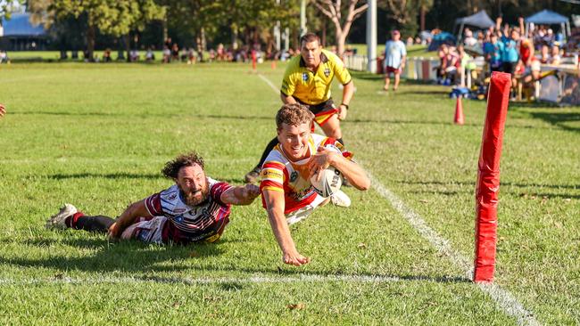 Jett McCarthy scores in the corner. Picture: D Wigley