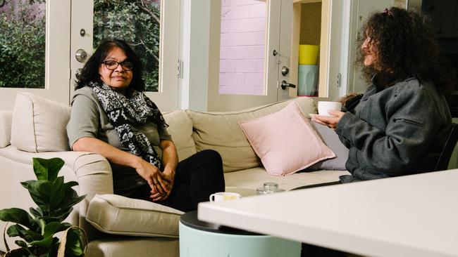 Vera and Claudia at Catherine House, among a large number of older women who are experiencing homelessness in Adelaide. Picture: The Advertiser / Morgan Sette