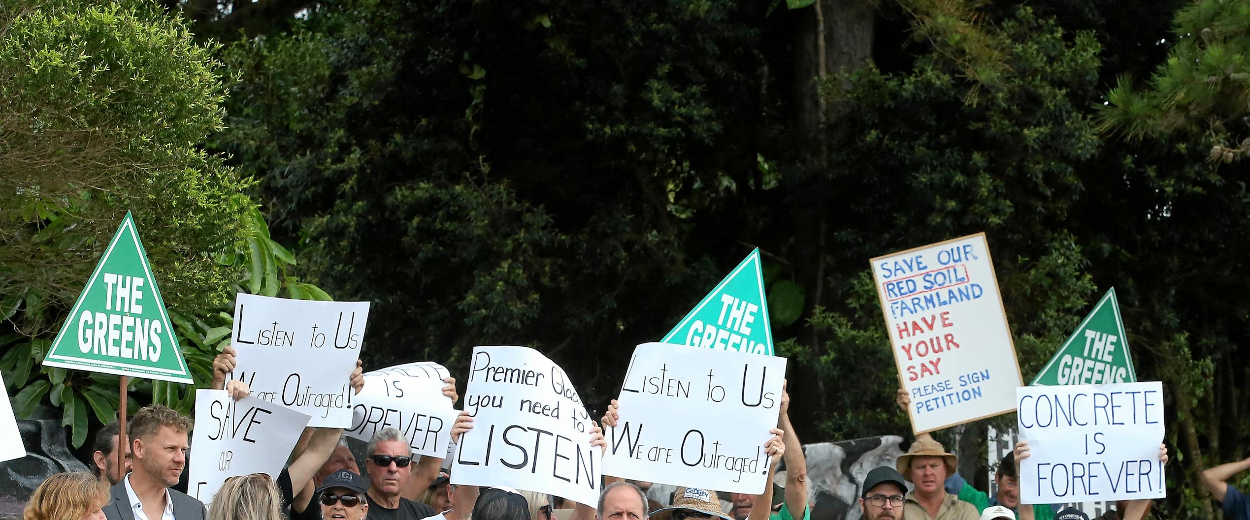 protest outside the site of the new Tweed Valley Hospital at Cudgen. Photo Scott Powick. Picture: Scott Powick