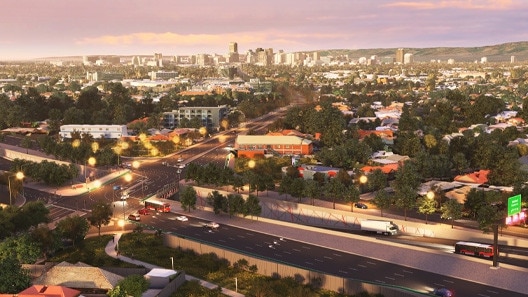 An image uploaded onto the draft Department of Infrastructure and Transport website shows the Anzac Hwy intersection with no elevated road. Picture: Supplied