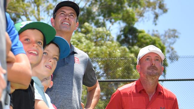 Professional golfer Adam Scott at Caloundra Golf Course holds a short clinic with interested children.  Photo: John McCutcheon / Sunshine Coast Daily