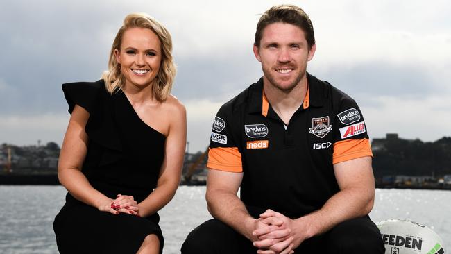 TV presenter Emma Lawrence and brother, Wests Tigers stalwart Chris.