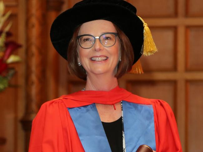 Honorary doctorate  awarded to Julia Gillard by The University of Adelaide  . Picture: Supplied