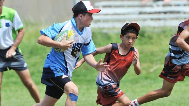 Bradman Best playing state touch football for NSW as a 12-year-old.