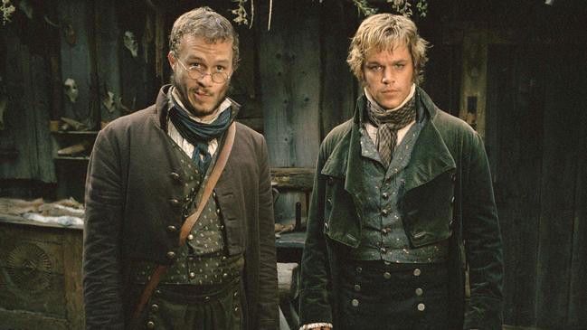 Actor Heath Ledger and Matt Damon in 2005 film "The Brothers Grimm".