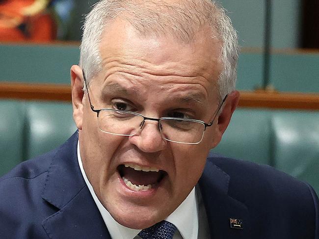 CANBERRA, AUSTRALIANewsWire Photos MARCH 31, 2022:  Prime Minister Scott Morrison during Question Time in the House of Representatives in Parliament House Canberra. Picture: NCA NewsWire / Gary Ramage