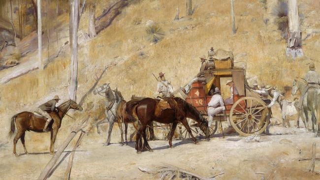 Artist : Tom Roberts (Australia, b.1856, d.1931) Title : Bailed up Date : 1895, 1927 Medium Description: oil on canvas Dimensions : Credit Line : Purchased 1933 Image Credit Line : Accession Number : 833