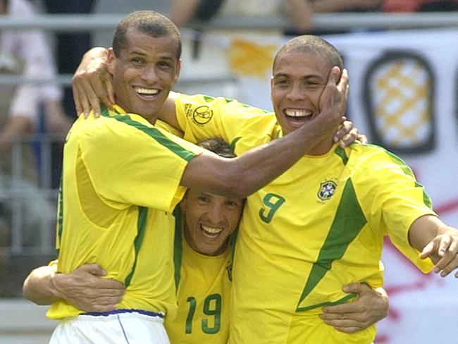 Rivaldo (L), pictured with Juninho Paulista and Ronaldo, is one of Brazil’s finest players.