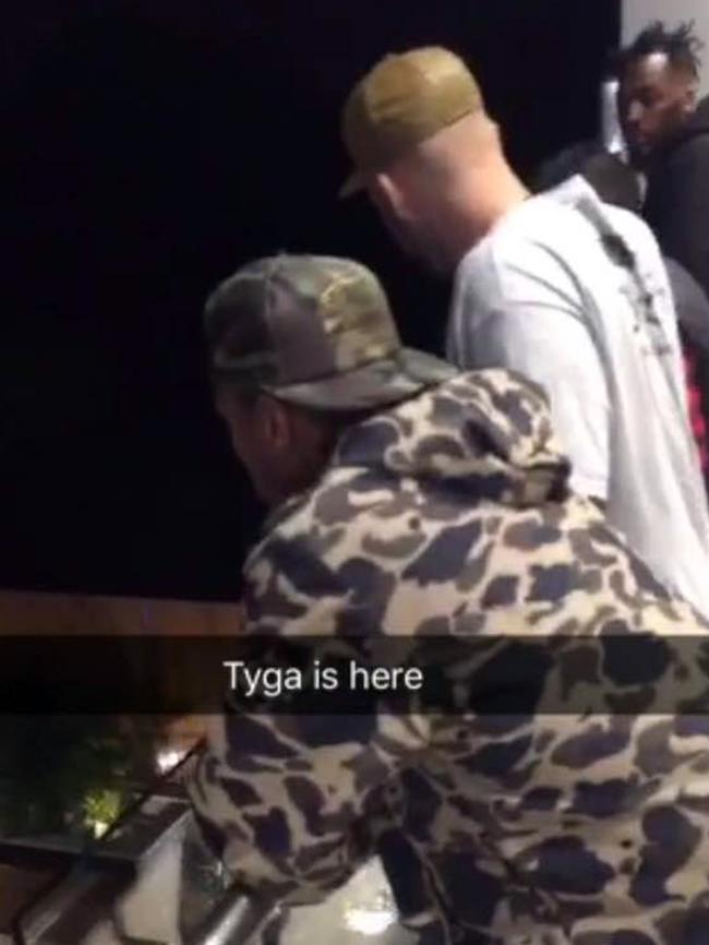 Tyga enjoying the view from Mehajer’s upstairs balcony. Picture: Supplied