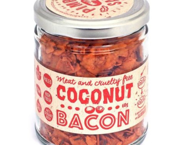 Vegan bacon made from coconut.