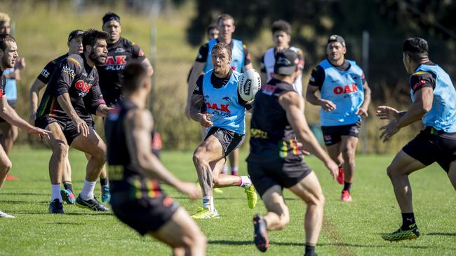 It is business as usual at Penrith training. Photo: Panthers Media