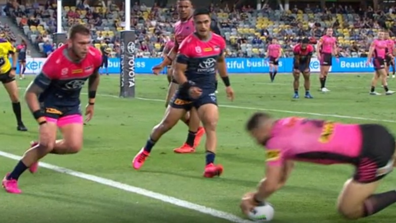 NRL 2020: Josh Mansour robs Stephen Crichton, penalty try, sin bin ...