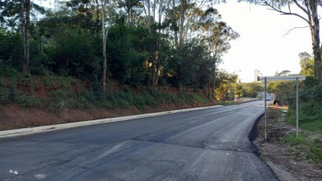 Picture of work currently underway at Silverdale Road, Wallacia that was previously funded, but the government has announced $6m in funding for more works.