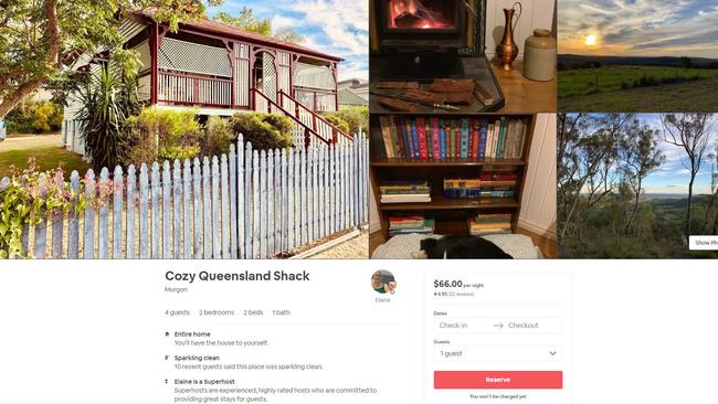 Cozy QLD Shack, situated in the Murgon, has a rating of 4.95 stars on Airbnb.