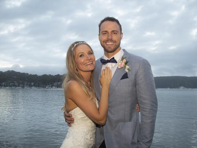 Wish Man star Andrew Steel and wife Kym on their wedding day.