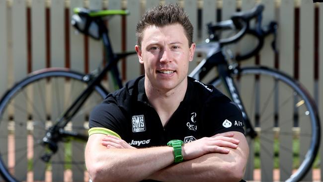 02/10/14 Track cyclist Shane Perkins at his Ferryden Pk home. Shane is putting back injury behind him and set for Oceania titles in Adelaide. photo Calum Robertson