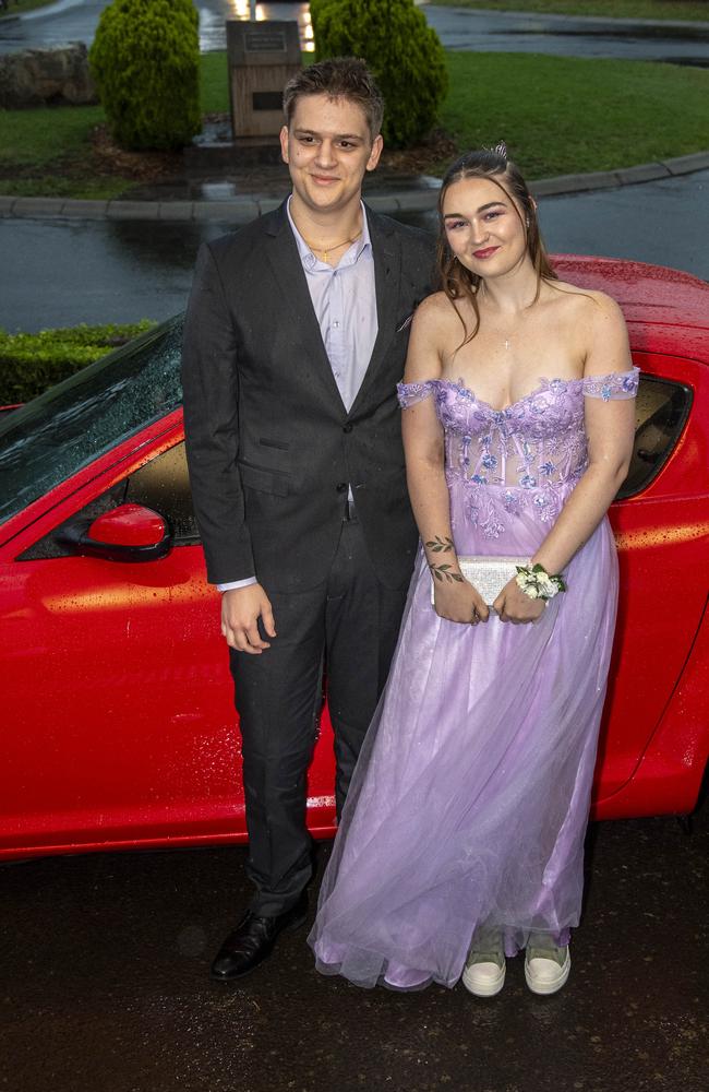 Brendan Sweetman partnered by Porsche Lappin. Highfields State Secondary College Year 12 Formal. Wednesday 13th November, 2024. Picture: Nev Madsen.