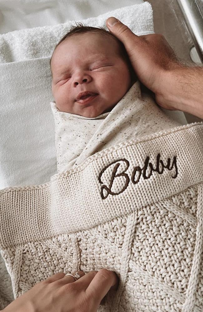 Anderson has welcomed a son Bobby.