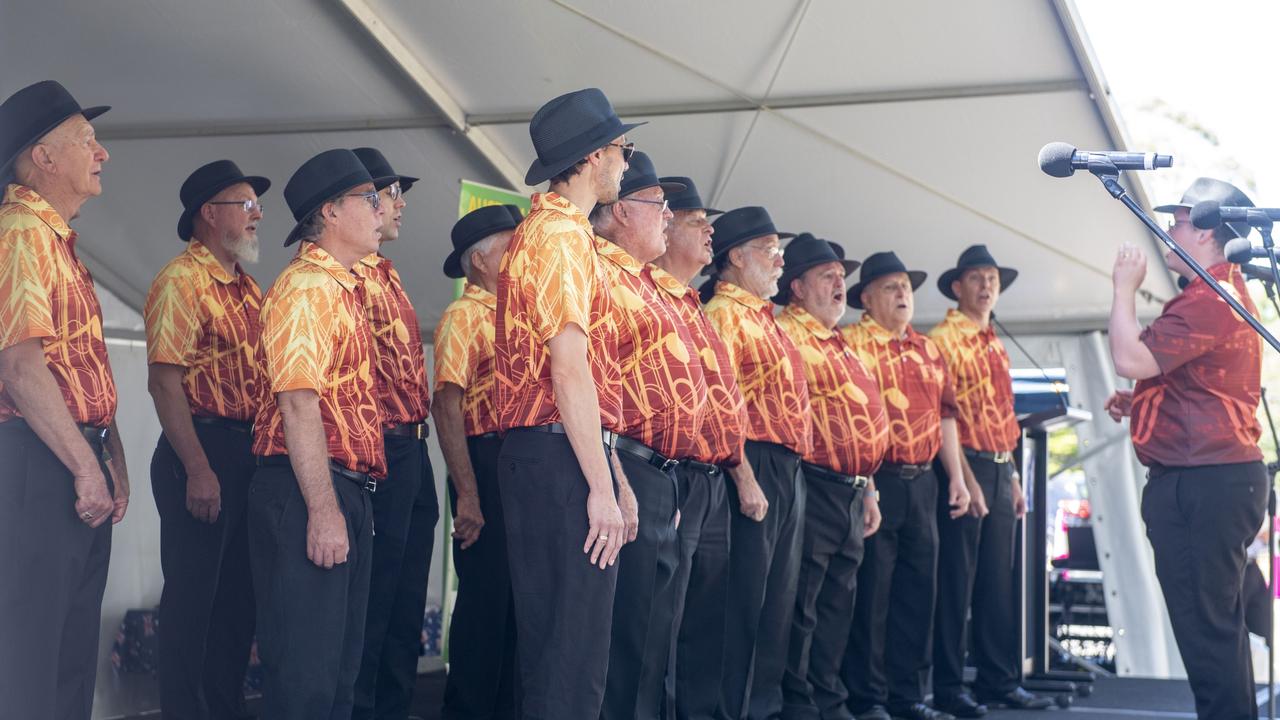 High Altitude Harmony sing at the Australia Day celebrations at Picnic Point in Toowoomba. Thursday, January 26, 2023. Picture: Nev Madsen.