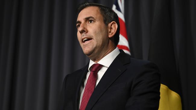 Jim Chalmers holds a press conference about the latest GDP data. Picture: Martin Ollman/NewsWire