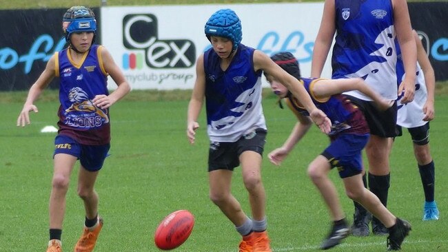 Nambucca Valley Lions and Northern Beaches Blues do battle at the 2019 AFL North Coast junior finals.