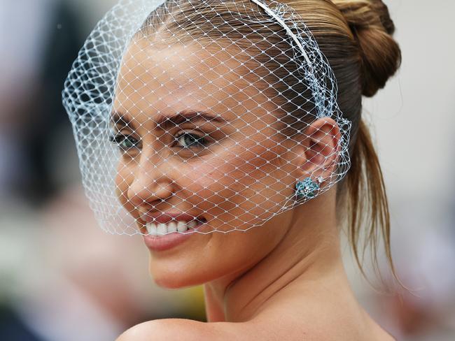 SYDNEY, AUSTRALIA - OCTOBER 19: A model poses for a photo during Sydney Racing - The Everest Day at Royal Randwick Racecourse on October 19, 2024 in Sydney, Australia. (Photo by Jeremy Ng/Getty Images)