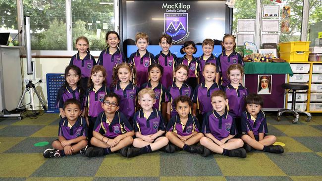 My First Year 2025 - Mackillop Catholic College prep class A. From back row: Saoirse, Lalita, Theodore, Tennessee, Annabelle, Elijah, Remy, Adele, Lacey, Summer, Jasmine, Norah, Ellie, Adelaide, Martyn, Anvin, Chev, Ezrah, Oliver, Bella. Picture: Brendan Radke