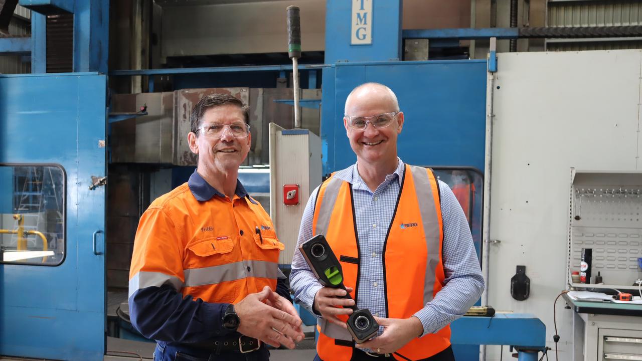 Berg Engineering Gladstone Operations Manager Frederik Stander and Regional Development and Manufacturing Minister and Gladstone MP Glenn Butcher. Picture: Contributed