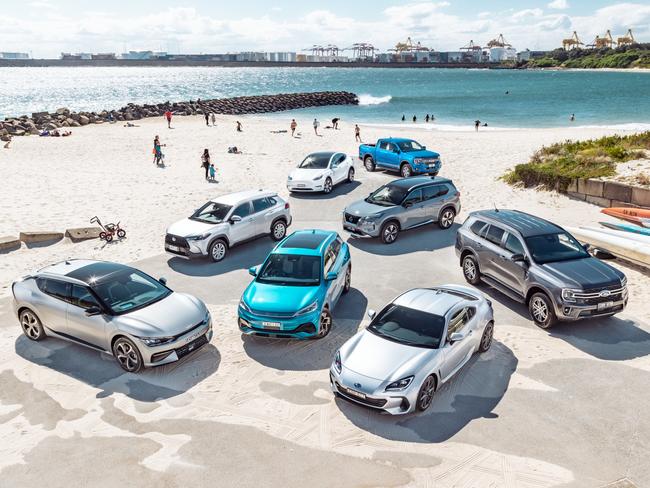 2022 News Corp Car of the Year finalists.  Photo: Thomas Wielecki