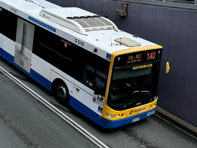 BRISBANE, AUSTRALIA - NewsWire Photos - OCTOBER 4, 2023. Brisbane City Council busses in central Brisbane, October 4, 2023. Hundreds of bus drivers in Queensland will refuse to get behind the wheel during a 24-hour strike over pay and driver shortages.Picture: Dan Peled / NCA NewsWire