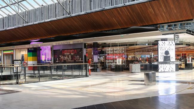 Only essential stores in shopping centres will remain open under stage four restrictions. Picture: Ian Currie