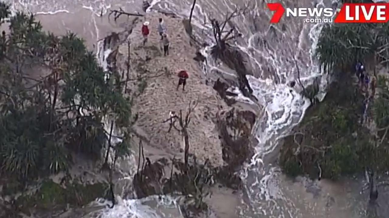 The erosion is threatening dozens of beachfront mansions. Picture: Channel 7