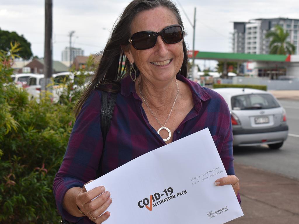 Kerry Esmond at the Mackay Covid-19 vaccination hub at the CQ University city campus. Picture: Lillian Watkins