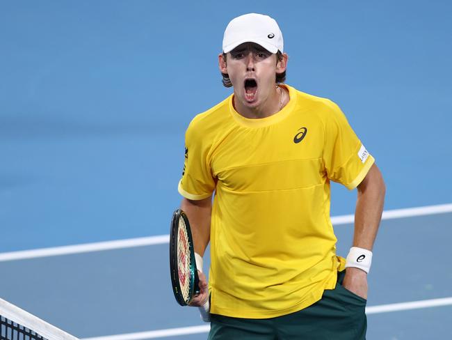 Alex de Minaur has kept Australia’s United Cup campaign alive after a horror start. Picture: Getty Images