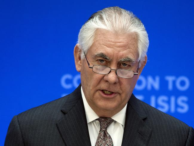 US Secretary of State Rex Tillerson will confront Russian President Vladimir Putin this week over Syria. Picture: AP/Cliff Owen