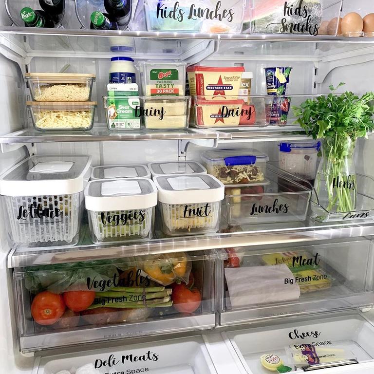 Now she’s sharing her tips on a tidy fridge. Picture: Instagram/@littlestronghome