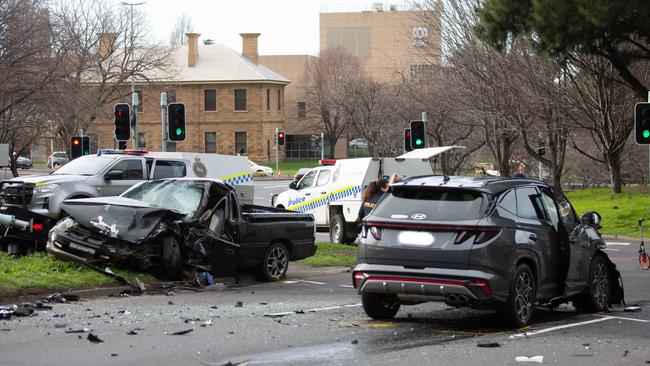 Scene of a fatal crash at the ABC roundabout in Hobart on Sunday 21st July 2024.