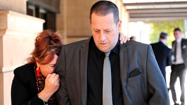 Janet Wells and Steven Egberts outside court.