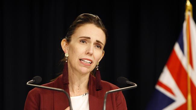 New Zealand Prime Minister Jacinda Ardern talks to the media Monday, Aug. 5, 2019, in Wellington, New Zealand. While abortions have been available in New Zealand for decades, the procedure is still regulated under the Crimes Act which came into force in 1961. Many say that presents unnecessary obstacles for women who are seeking abortions. (AP Photo/Nick Perry)