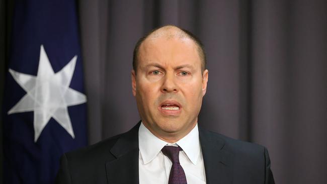 Australian Treasurer Josh Frydenberg at a press conference on August 19, 2021. Picture: NCA NewsWire/Gary Ramage