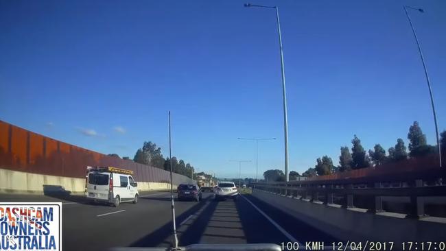 Incredible vision of a car flipping on EastLink Melbourne. Picture: Dashcam Owners Australia.